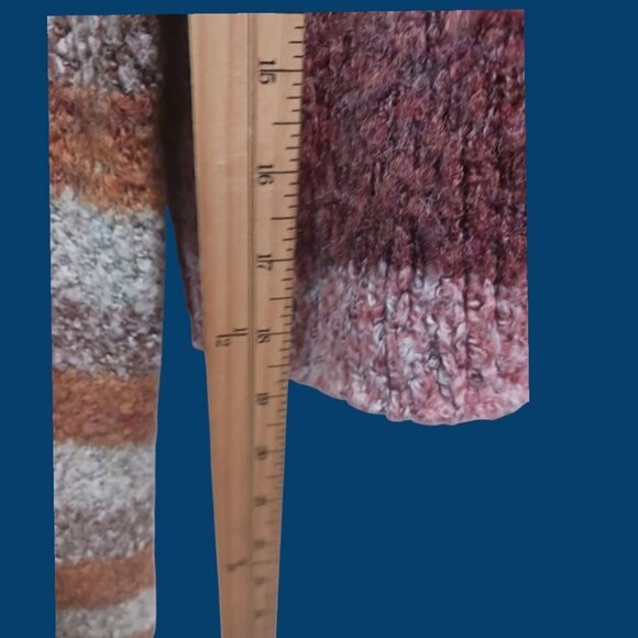 Free People Colorful Striped Cropped Sweater With Cowl Neck Size Small - Picture 6 of 9